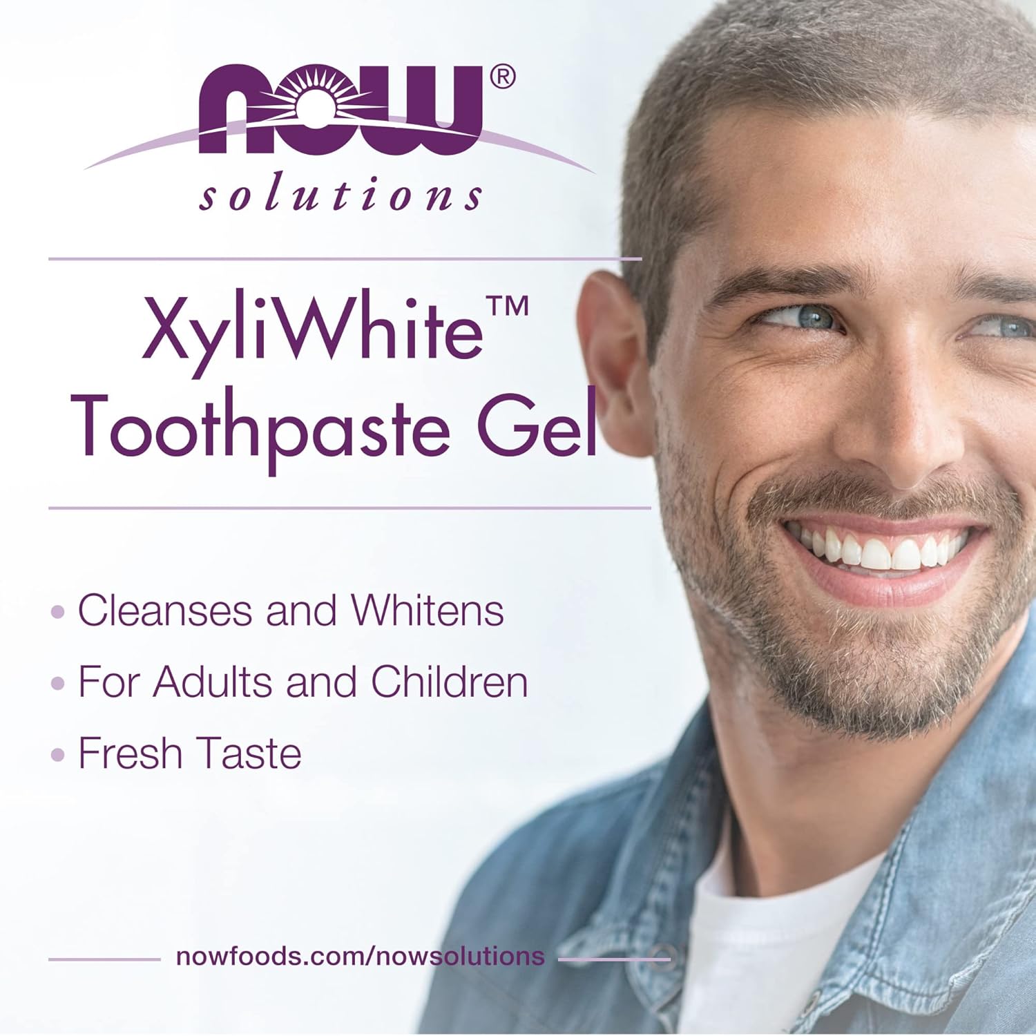 Now Foods Solutions, Xyliwhite™ Toothpaste Gel, Coconut Oil, Cleanses And Whitens, Cool Coconut-Mint Taste, 6.4-Ounce