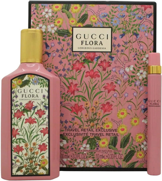 Gucci Flora Gorgeous Gardenia Eau De Parfum Gift Set For Her, 2 Piece Assortment, Pack Of 1, 55.0 Ml, 13.3 Oz