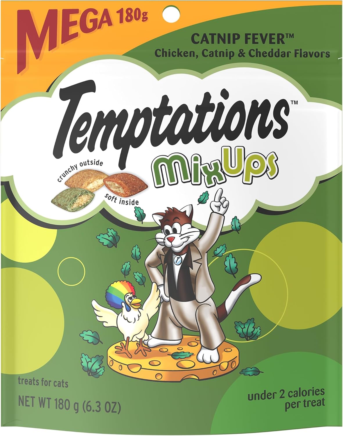 Temptations Mixups Cat Treats Catnip Fever Flavor, (10) 6.3 Oz. Pouches