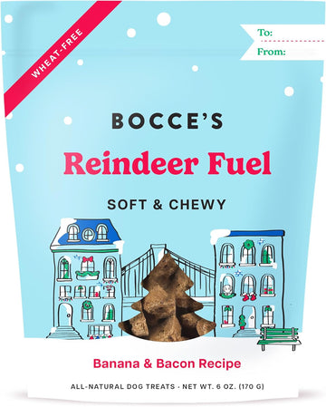 Bocce'S Bakery All-Natural, Seasonal, Reindeer Fuel Dog Treats, Wheat-Free, Limited-Ingredient Soft & Chewy Treats Inspired By Christmas, 6 Oz Bag