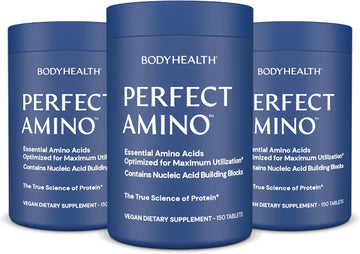 Bodyhealth Perfectamino (300 Tablets) Essential Amino Acid Supplement With Bcaa And Eaa, Muscle Recovery, Boost Energy & Stamina, 99% Utilization, Vegan Branched Chain Protein Pre/Post Workout