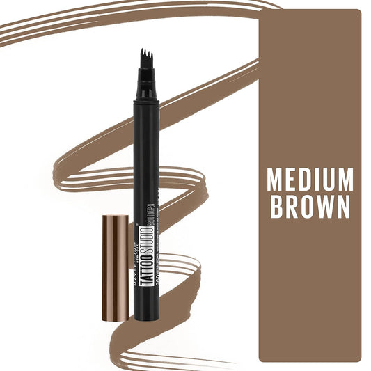 Maybelline New York Tattoostudio Brow Tint Pen Makeup, Medium Brown, 0.037 Fl. Oz