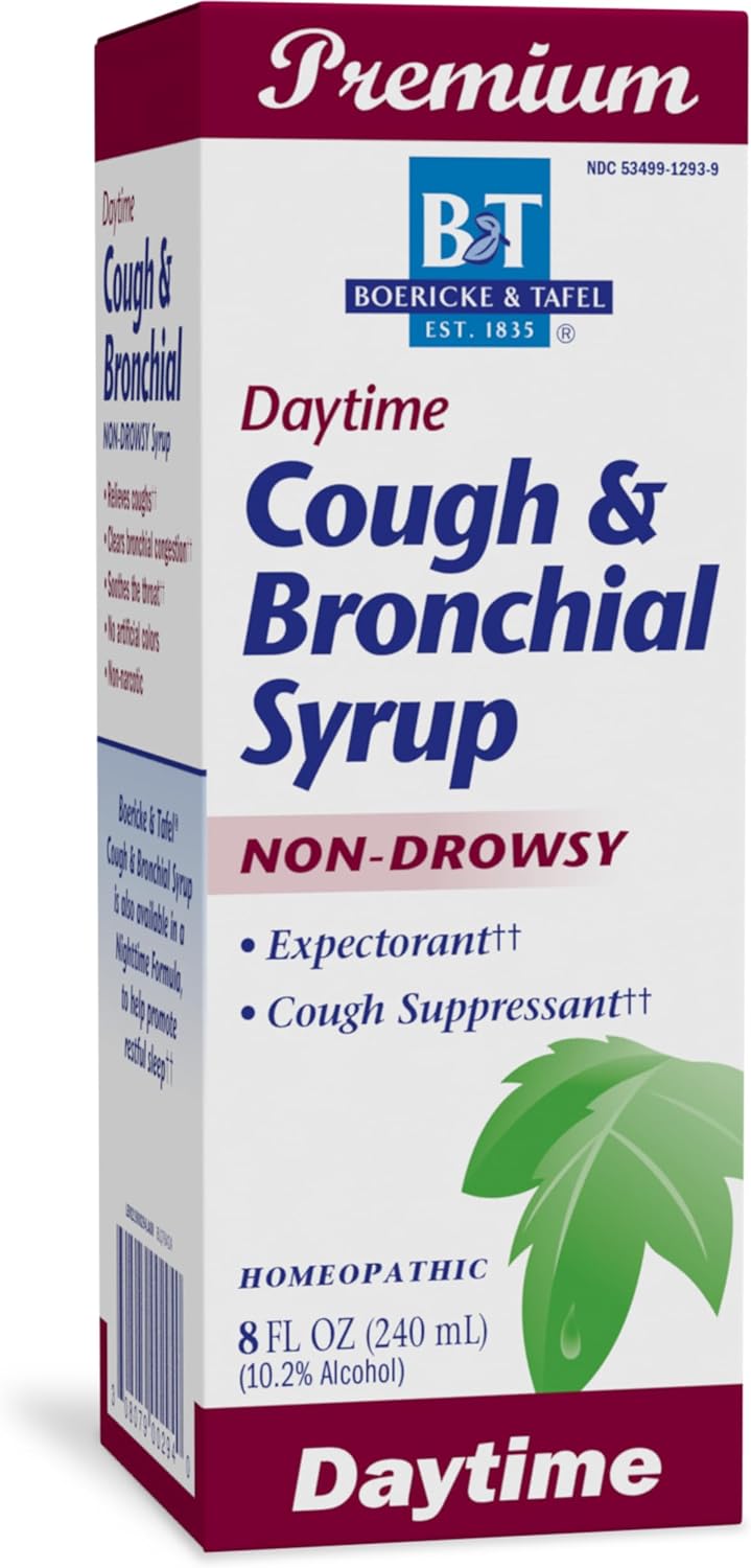 Nature's Way Boericke & Tafel Daytime Cough & Bronchial Syrup, Cough Suppressant & Expectorant, Non-Drowsy, 8 Fl. Oz