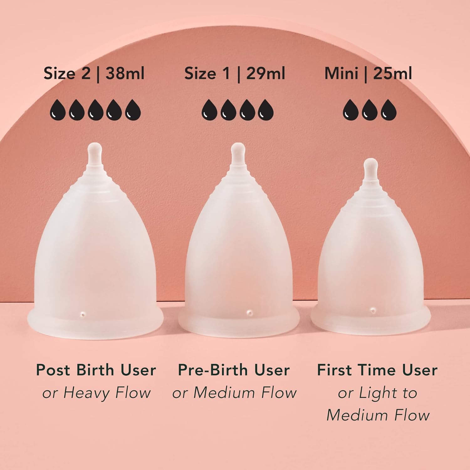 Rael Period Cup, Soft Reusable Menstrual Cups for Women - Medical-Grade Silicone, Period Cups for Women Heavy Flow, BPA Free, Made in USA Tampon Pad Alternative (Size 2) : Health & Household