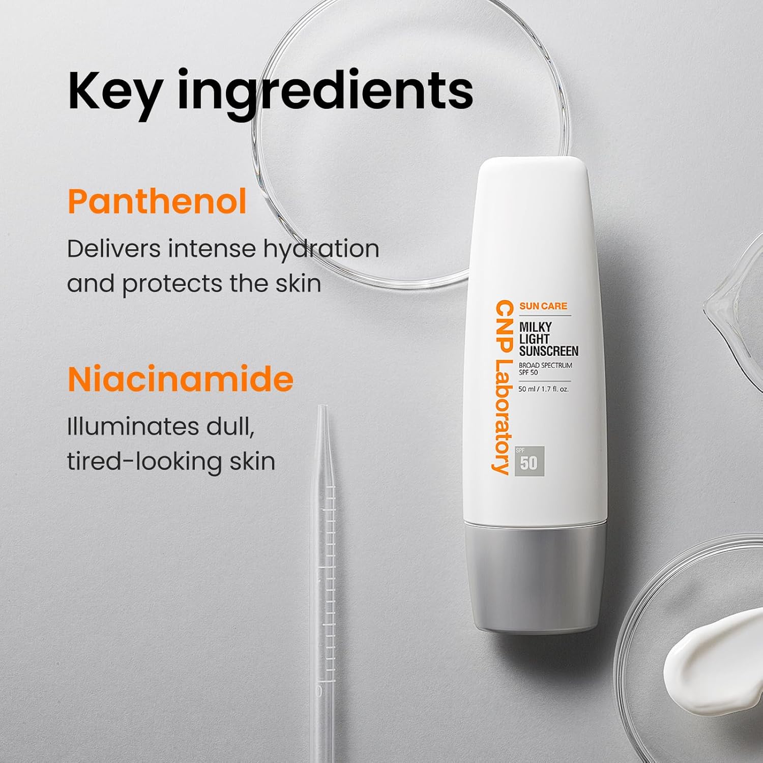Cnp Daily Milky Light Sunscreen (1.7 Fl. Oz.) - Broad Spectrum Spf 50 Uv Protection With Niacinamide, For Face & Body, No White Cast, Fast Absorbing, Non-Greasy Finish, Gifts For Women : Beauty & Personal Care