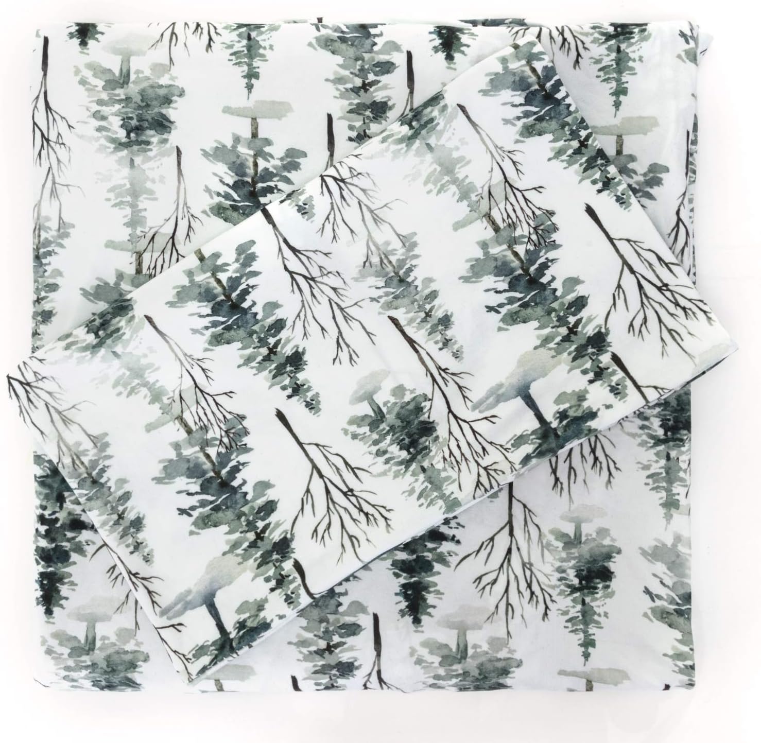 Pobi Baby - Premium Twin Fitted Sheet, Flat Sheet With Pillow Case - Ultra-Soft Cotton Blend, Stylish Woodland Pattern, Deep Pockets - Twins Sheets - 3 Pc (Woods)