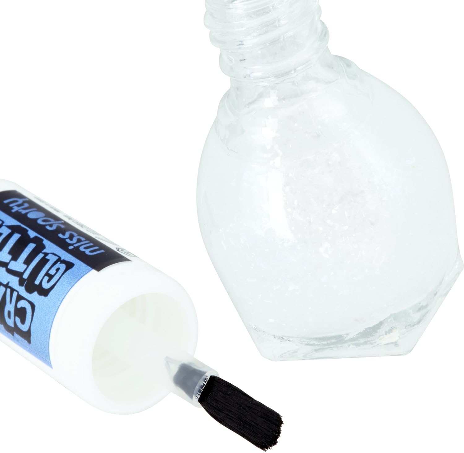 Miss Sporty Number 2 Crazy Glitter Top Coat, 7Ml, Blue My Mind!