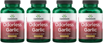 Swanson Odor-Controlled Garlic 500 Milligrams 200 Capsules (4 Pack)