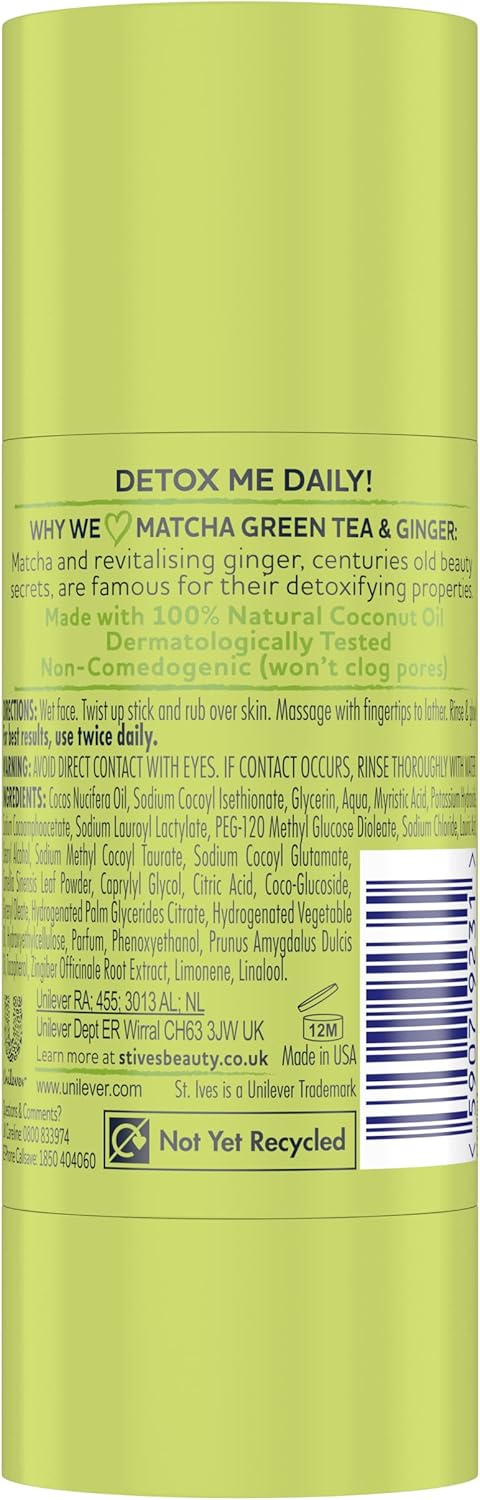St Ives 45 G Cleansing Stick Matcha Green Tea And Gin