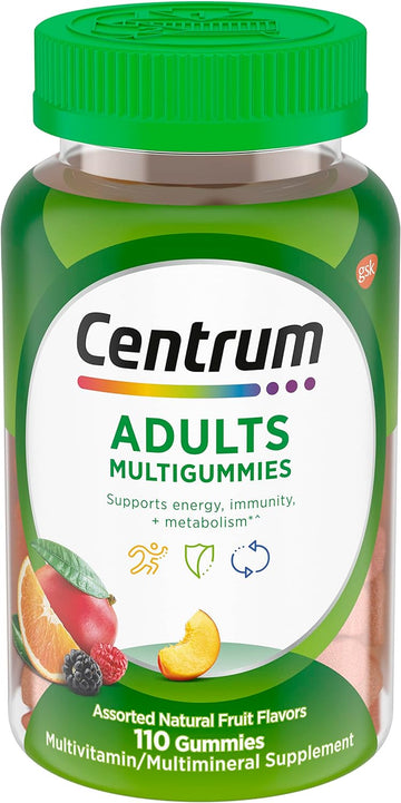 Centrum Multigummies Gummy Multivitamin For Adults, Multivitamin/Multimineral Supplement With Vitamins D, B And E, Assorted Fruit Avor - 110 Count