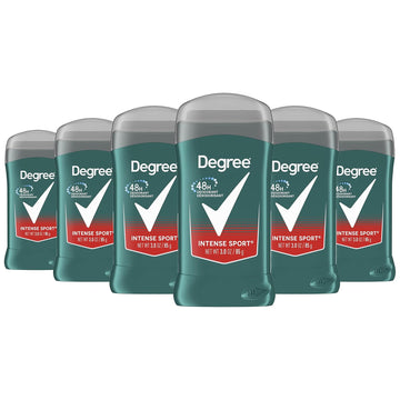 Degree Men Original Aluminum Free Deodorant For Men, 48-Hour Odor Protection, Intense Sport, 3 Ounce (Pack Of 6)