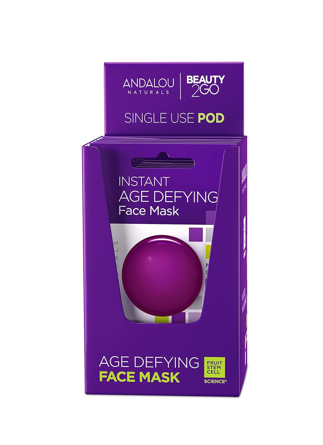 Andalou Naturals Instant Age Defying 8 Berry Fruit Enzyme Face Mask Pod, Single Face Mask, 0.28 Ounce (Pack of 6)