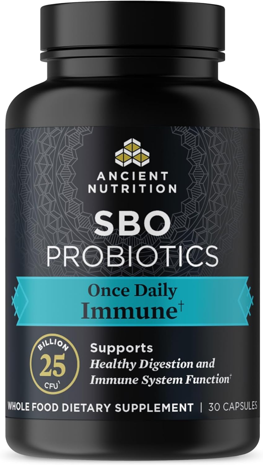 Ancient Nutrition Probiotics For Women, Sbo Probiotics Women'S 60Ct, Digestive And Immune Support, Bloating Relief For Women, Gluten Free, Superfoods Blend, 25 Billion Cfus