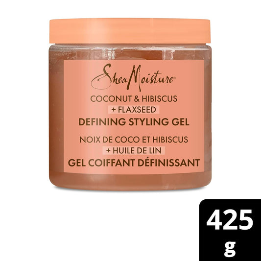 Sheamoisture Defining Styling Gel For Thick, Curly Hair Coconut And Hibiscus Paraben-Free Frizz Control Styling Gel 15 Oz