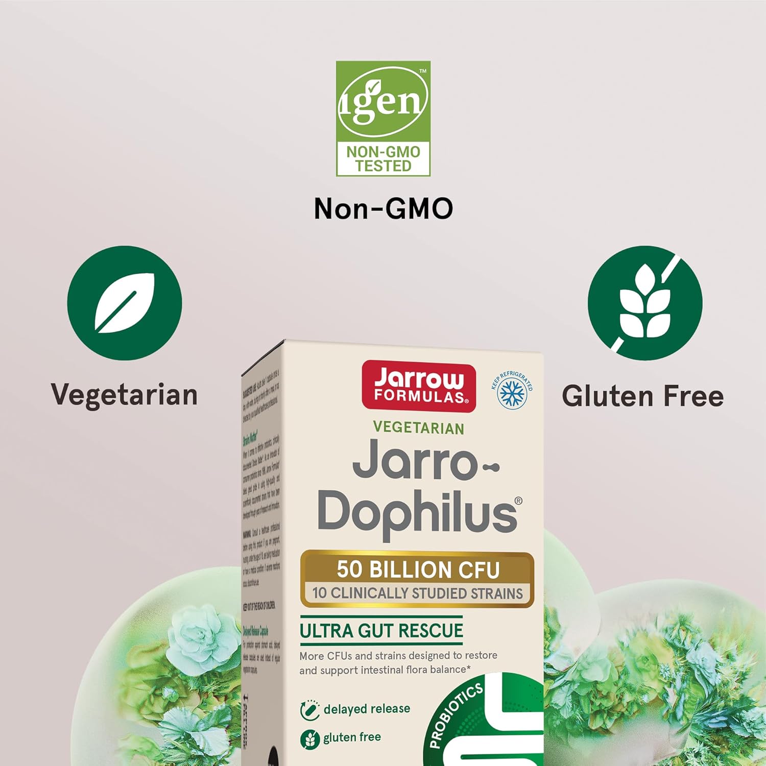 Jarrow Formulas Jarro-Dophilus Ultra Gut Rescue - 50 Billion Cfu Per Serving - Probiotics Restore, Protect & Maintain Intestinal Flora - 60 Servings (Delayed Release) : Health & Household