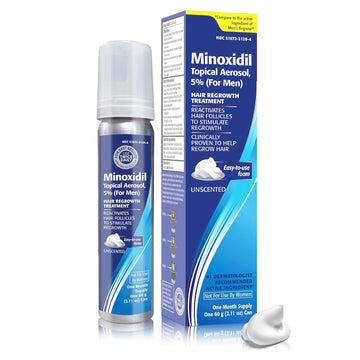 Taro Minoxidil For Men, 2.11 Oz (1 Month Supply) Clinically Proven To Regrow Hair, Topical Aerosol Foam 5%, Hair Thinning Treatment