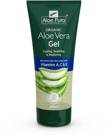 Aloe Pura, Organic Aloe Vera Gel With Vitamin'S A, C And E, Natural, Vegan, Cruelty Free, Paraben And Sls Free, Soothing, Restoring, 200 Ml