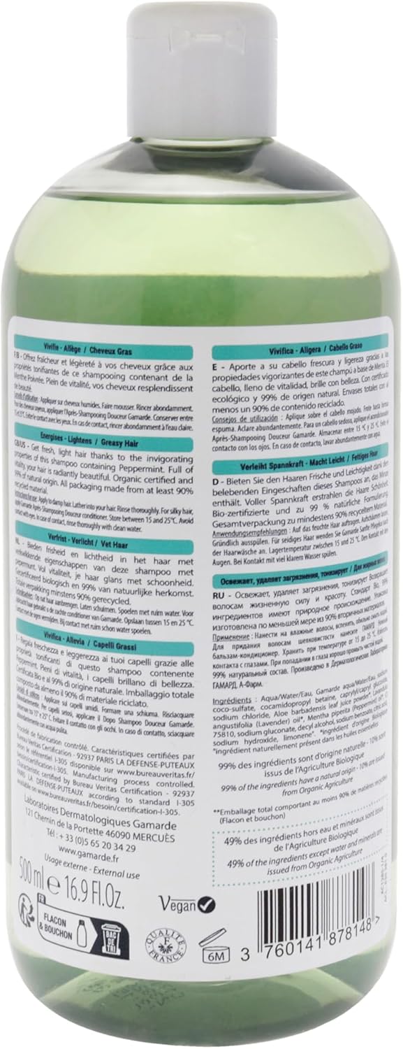 Perppermint Toning Shampoo - Greasy Hair By Gamarde For Unisex - 16.9 Oz Shampoo