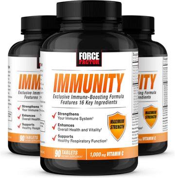 Force Factor Immunity, Immune Support Booster With Elderberry And 1000Mg Of Vitamin C, Plus Vitamin D, Zinc, Probiotics, Antioxidants, And Echinacea For Immune Health Defense, 90 Count (Pack Of 3)