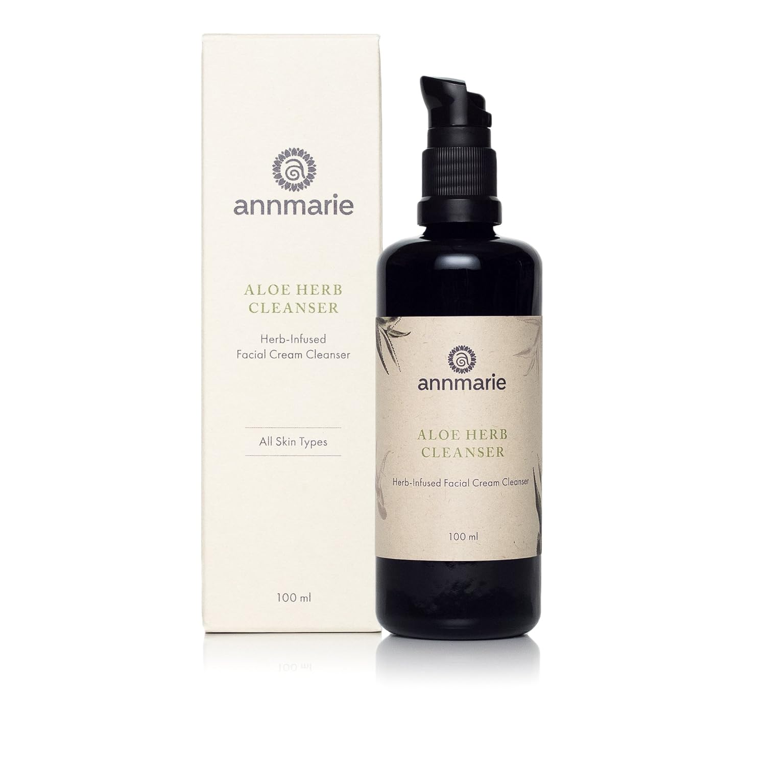Annmarie Skin Care Aloe Herb Facial Cleanser - Gentle, Ph-Balanced Cleanser With Aloe Vera, Coconut Oil & Calendula, Suitable For All Skin Types (100Ml, 3.4 Fl Oz)
