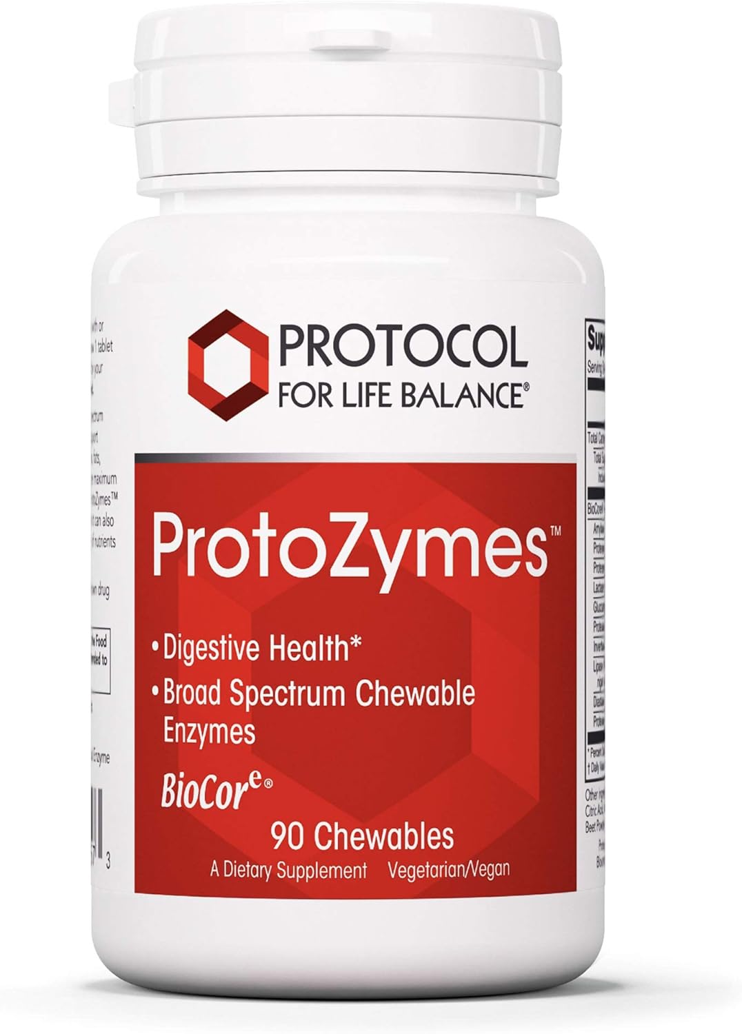Protocol Protozymes - Digestive Enzymes For Nutrient Breakdown* - Support Digestive Health* - Aid Lactose Breakdown* - Vegan & Kosher - 90 Chewables