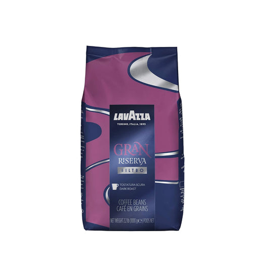 Lavazza Gran Riserva Filtro Whole Bean Coffee Dark Roast 2.2LB Bag ,100% Natural Arabica, Authentic Italian, Blended and roasted in Italy, Cocoa and Caramel aromatic notes : Everything Else