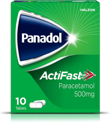 Panadol Actifast Painkillers, 500Mg Paracetamol Tablets, Pain Relief For Headaches, Migraine, Backache, Period Pain And Toothache, Pack Of 10