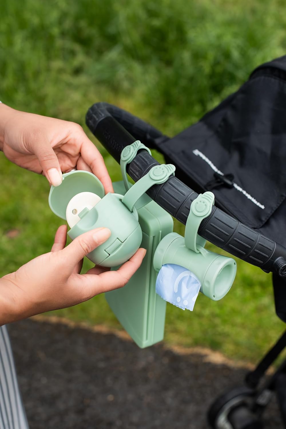 Ubbi On-The-Go Dual Pacifier Holder, Keep's Baby's Binkies Clean and Accessible, Portable for Travel, Diaper Bag Accessory Must Have for Newborns, Sage Green : Baby