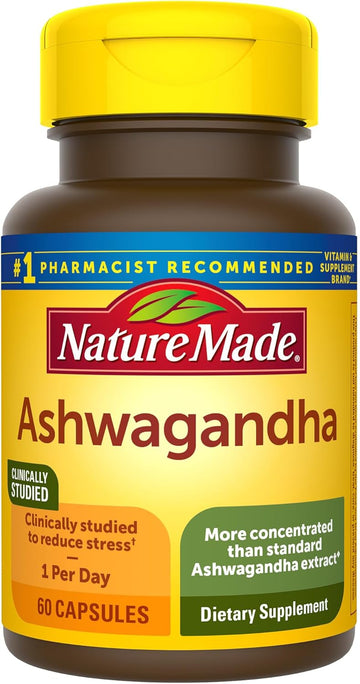 Nature Made Ashwagandha Capsules 125Mg For Stress Support, 60 Capsules, 60 Day Supply