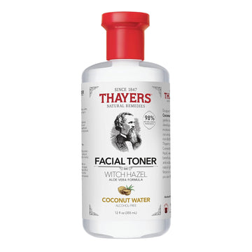 Thayers Alcohol-Free, Hydrating Coconut Water Witch Hazel Facial Toner With Aloe Vera Formula, Vegan, Dermatologist Tested And Recommended, 12 Oz