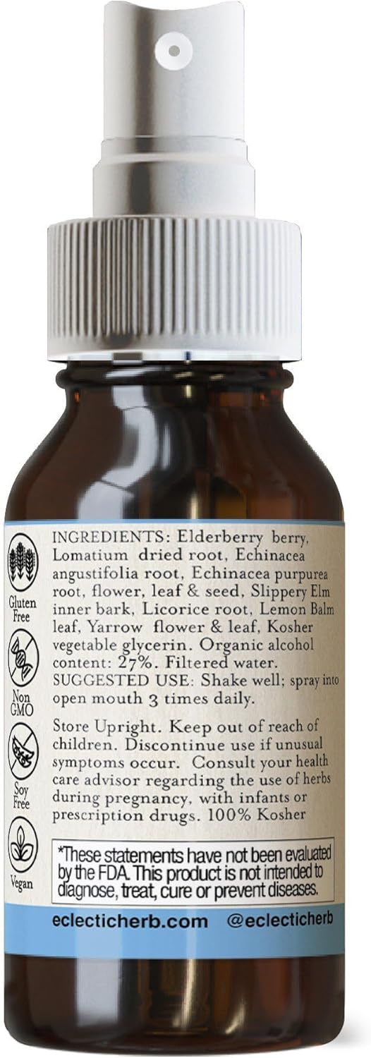 Eclectic Institute Lomatium - Elderberry Spray 1 Ounce : Health & Household