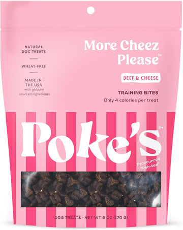 Poke'S More Cheez Please Training Treats For Dogs – Beef & Cheese Recipe – Limited Ingredient Natural Dog Treats Made In The Usa – Wheat-Free, 8Oz