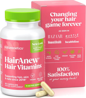 Naturenetics Hairanew Hair Growth Vitamins For Women & Men - Hair Vitamins For Faster Hair Growth & Thickness - Part Of Proceeds Go To Hair Loss Charity - Vegan Hair Supplement For Hair Skin Nails (1)