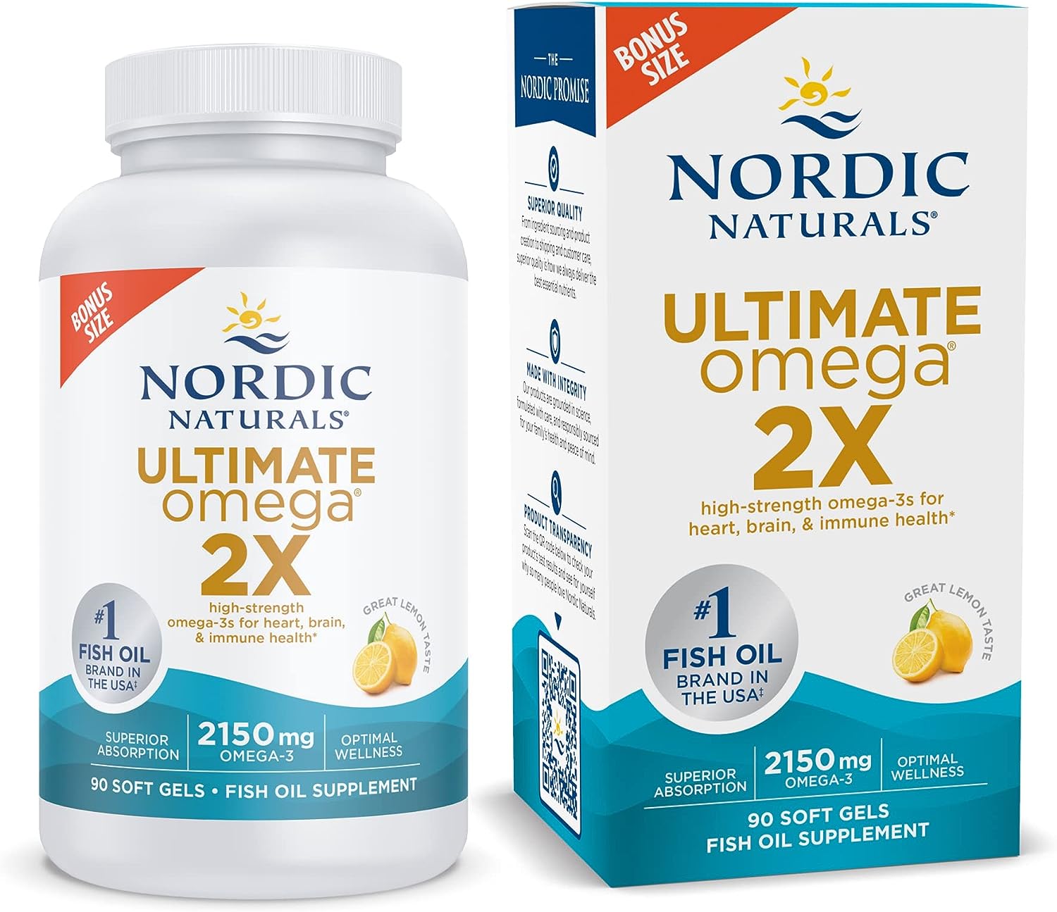 Nordic Naturals Ultimate Omega 2X, Lemon Flavor - 90 Soft Gels - 2150