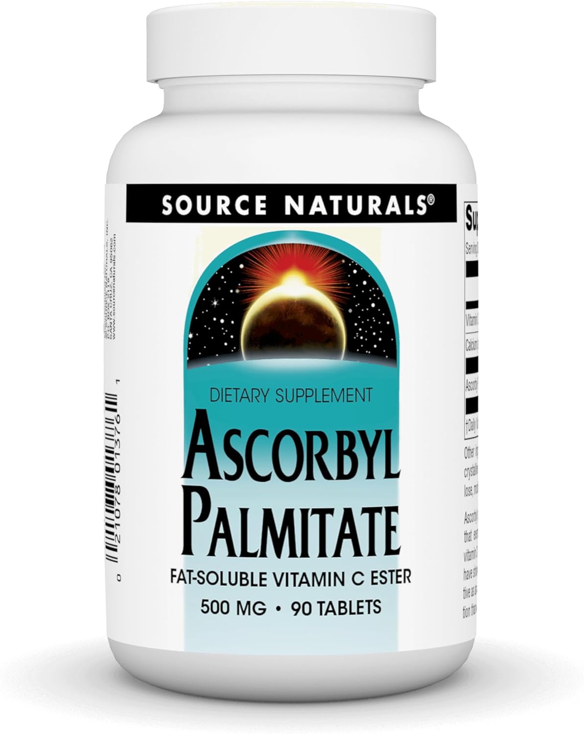 Source Naturals Ascorbyl Palmitate 500Mg Fat-Soluble Vitamin C Ester Supplement - 90 Tablets