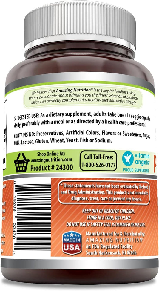 Amazing Formulas Psyllium Husk 750mg Veggie Capsules Supplement | Non-GMO | Gluten Free | Made in USA | Suitable for Vegetarians (120 Count)