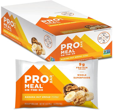 Probar - Meal Bar, Banana Nut Bread, Non-Gmo, Gluten-Free, Healthy, Plant-Based, Whole-Food Ingredients, Natural Energy (12 Count)