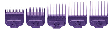 Andis 66345 Nano-Silver Magnetic Attachment 5 Combs With Long-Lasting Performance - Sizes 6", 8", 4", 3/8", 2", Provide Professional Haircuts And Styles – Purple