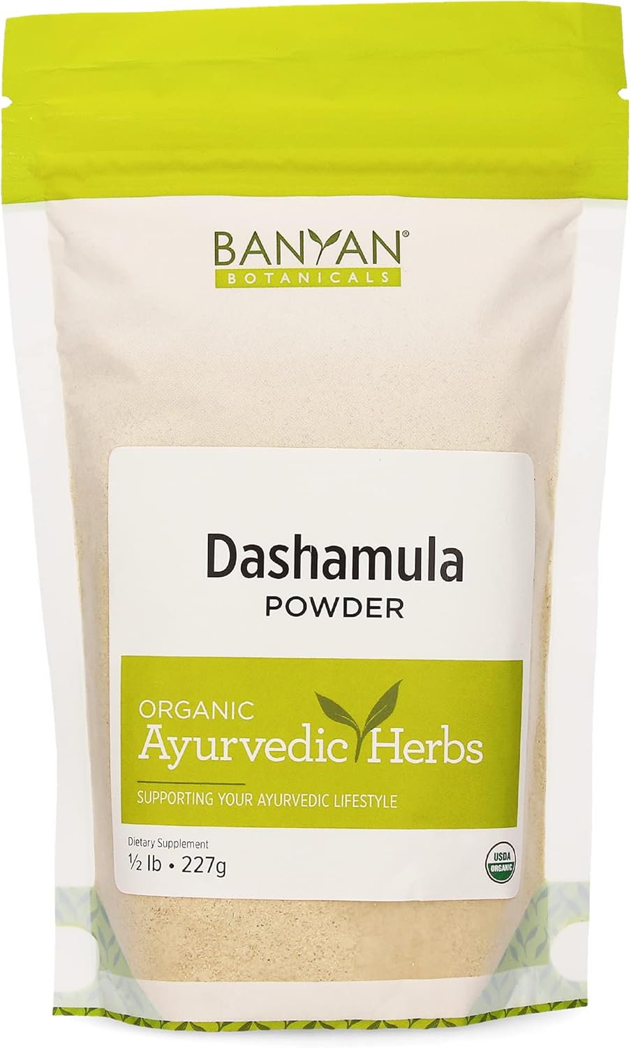 Banyan Botanicals Dashamula Powder - Certified Organic, 1/2  - A Traditional Ayurvedic Formula For Pacifying Vata And Supporting Proper Function Of The Nervous System