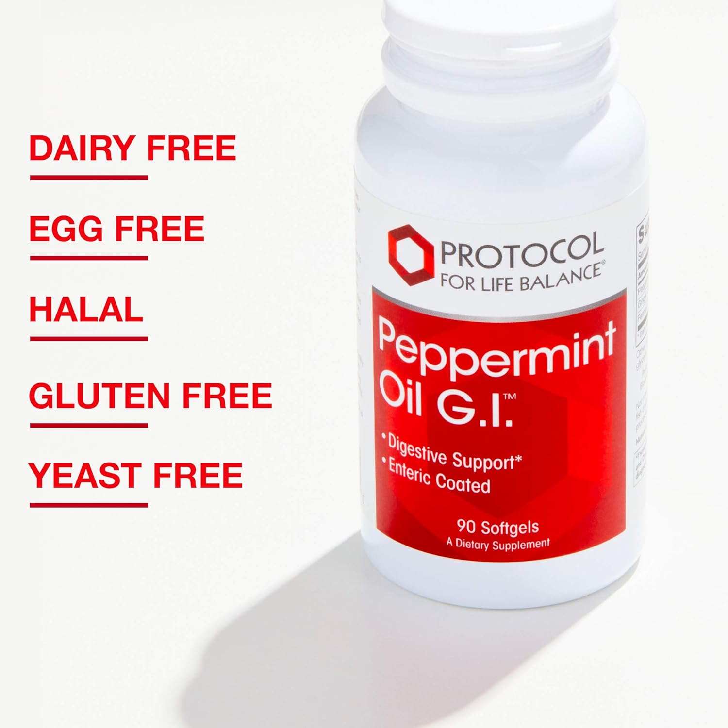 Protocol Peppermint Oil G.I. - Digestive Support with Ginger and Fennel oils - 90 Softgels : Herbal Supplements : Health & Household