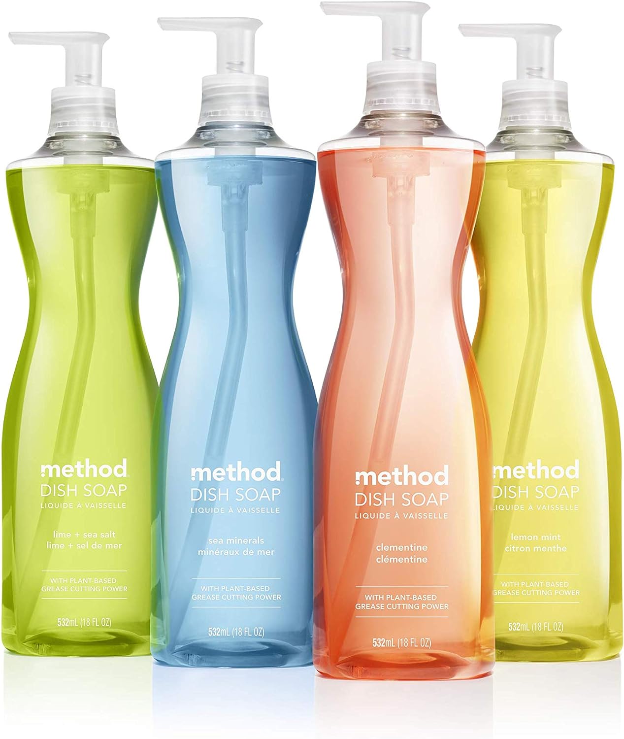 Method Gel Dish Soap, Lemon Mint, Biodegradable Formula, Tough on Grease, 18 Fl Oz (Pack of 12) : Health & Household