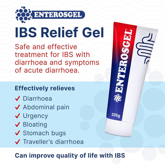 Enterosgel Ibs Relief Gel Tube 225G - Oral Intestinal Adsorbent, Acute Diarrhoea & Stomach Pain Relief, Bloating & Trapped Wind Relief - Treats Root Causes, Suitable For Children & Adults, Pack Of 4