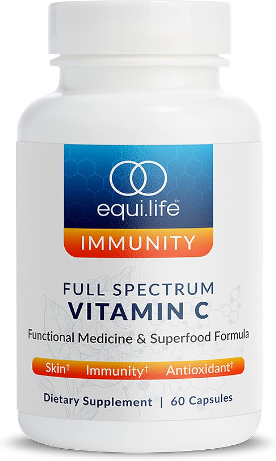 Equilife - Full Spectrum Vitamin C, Immune Support Supplement, Antioxidants Supplement, Promotes Promotes Long-Lasting Moisture In Skin, Helps Regulate Irritation Responses, Easy-To-Use (60 Capsules)