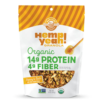 Manitoba Harvest Hemp Yeah! Granola, Honey & Oats, 10Oz, With 14 G Of Protein, 3.5 G Omegas 3 & 6, 4 G Of Fiber And Less Than 10 G Sugar Per Serving, Organic, Non-Gmo, (Pack Of 6) Packaging May Vary