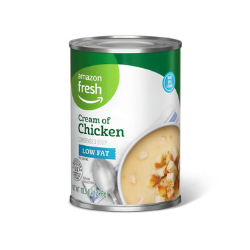Amazon Fresh, Condensed Low Fat Cream Of Chicken Soup, 10.5 Oz (Previously Happy Belly, Packaging May Vary)