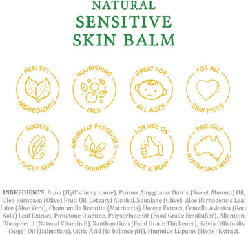 Moogoo Natural Sensitive Skin Balm - Relief For Dry, Itchy Skin With Soothing Ingredients. Also Suitable For Babies & Adults Prone To Eczema, Dermatitis & Psoriasis, 120G / 4.2Oz