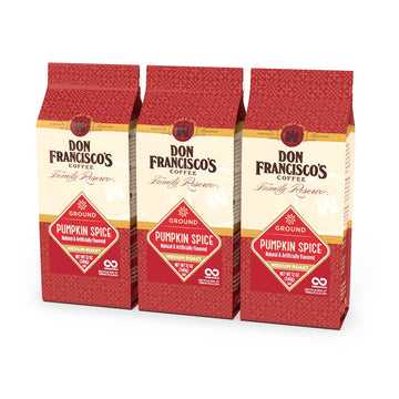 Don Francisco's Pumpkin Spice Flavored Ground Coffee, 100% Arabica - 3 X 12 Ounce Bags
