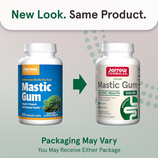 Jarrow Formulas Mastic Gum 1000 Mg, Dietary Supplement For Gastrointestinal Health Support, 120 Veggie Capsules, 60 Day Supply