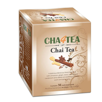 Cha4Tea 36-Count Chai Black Tea Pods For Keurig K-Cup Brewers