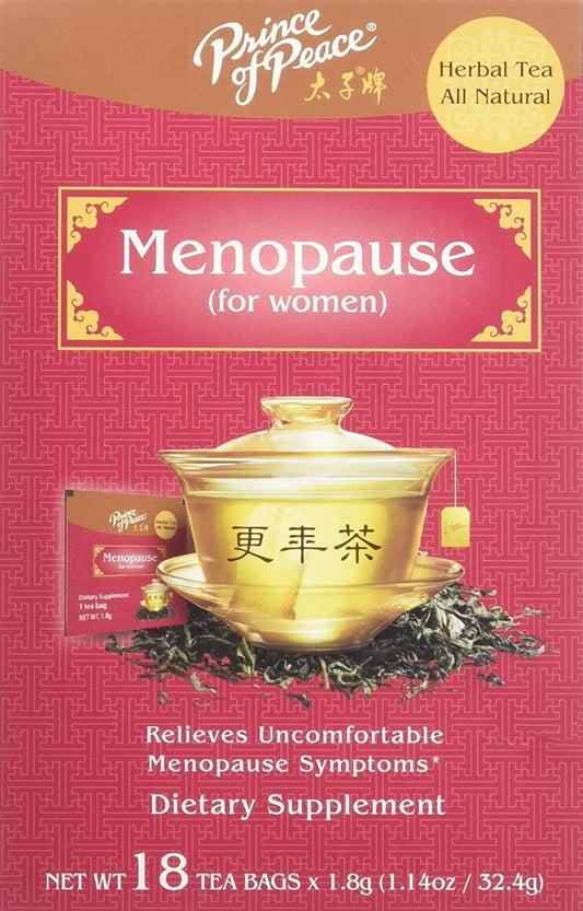 Prince of Peace Menopause Tea, 18 Tea Bags – Herbal Tea for Menopause – Menopause Relief – Hormone Balance for Women – Prince of Peace – Relief for Hot Flashes : Health & Household